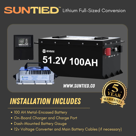 Golf Cart Lithium Battery Installation Service - 100AH LiFePO₄ Battery
