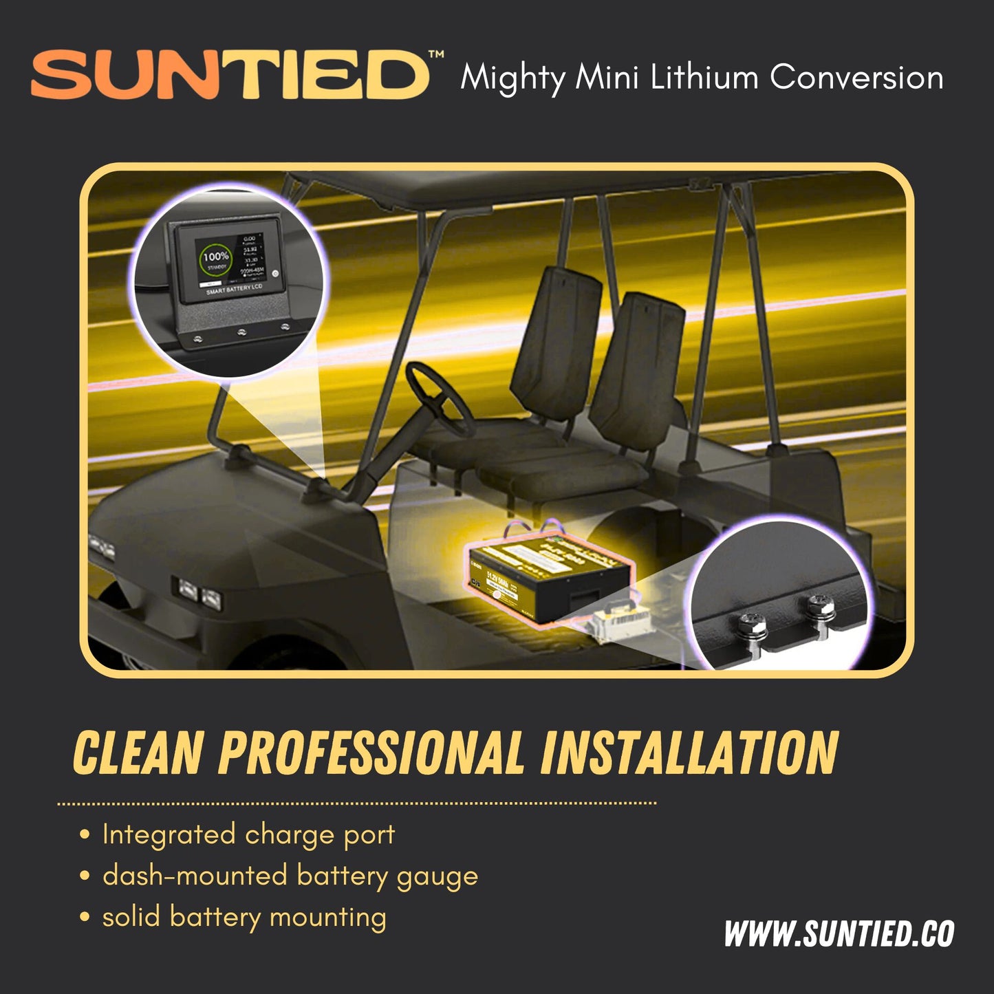 Golf Cart Mighty Mini Lithium Installation - 50AH LiFePO₄ battery