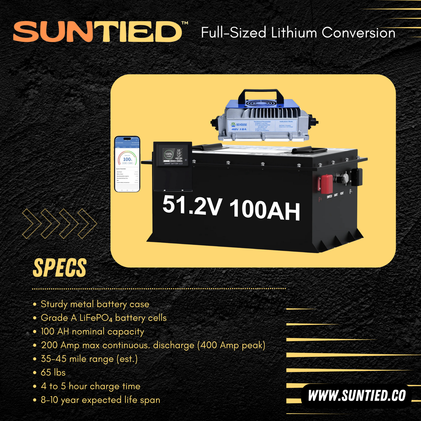 Lithium Conversion - 100AH LiFePO₄ battery