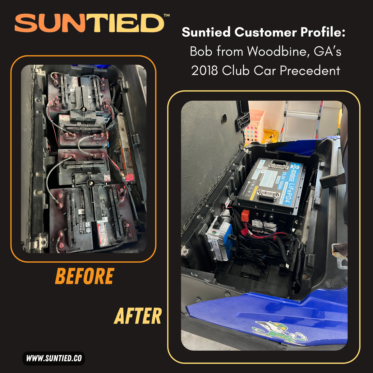 Golf Cart Lithium Battery Installation Service - 100AH LiFePO₄ Battery