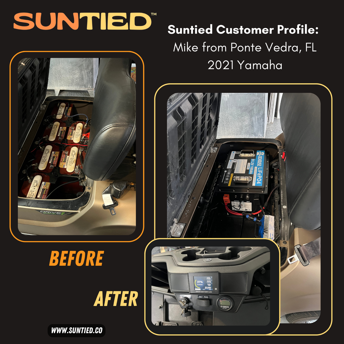 Golf Cart Lithium Battery Installation Service - 100AH LiFePO₄ Battery